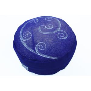 S radostí - vlastní výroba Meditační sedák vesmírné spirály - modrý Velikost: ∅30 x v12 cm