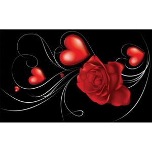 Postershop Fototapeta vliesová: Růže a Srdce - 254x368 cm