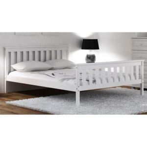 Dřevěná postel Alion 90x200 + rošt ZDARMA bílá