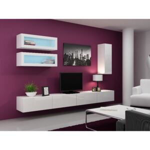 Obývací stěna CAMA VIGO 11, bílá SKLADEM 1ks (Moderní systém obývací)