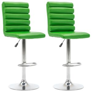 Barové židle Selma - 2ks - umělá kůže | zelené
