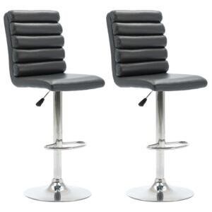 Barové židle Selma - 2ks - umělá kůže | šedé