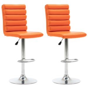 Barové židle Selma - 2ks - umělá kůže | oranžové