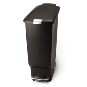 Pedálový odpadkový koš Simplehuman – 40 l, úzký, černý plast