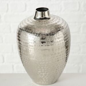 Váza Boltze Detroit dekorační stříbrný hliník 29x18 cm