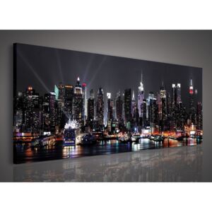 Postershop Obraz na plátně: Noční New York (2) - 145x45 cm