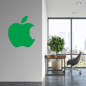 GLIX Apple Jobs - samolepka na zeď Zelená 60x50 cm