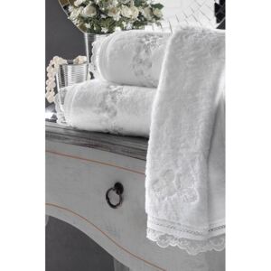 Luxusní ručník LUNA 50x100 cm Bílá, 580 gr / m², Česaná prémiová bavlna 100%