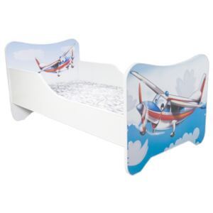 Dětská postel s obrázkem 160x80 - Letadlo (Dětská postel Letadlo 160x80 bez úložného prostoru)