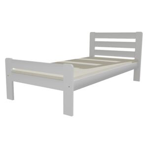 Dřevěná postel VMK 1C 90x200 borovice masiv - bílá