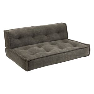 Tmavě šedý sedák se zádovou opěrkou na paletový nábytek - 124*84*50 cm