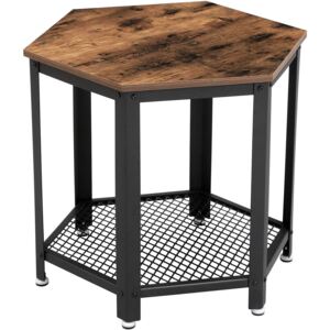 VASAGLE Odkládací stolek šestiúhelník industriální 55 x 55 x 55 cm