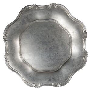 Stříbrný melaninový talíř / podnos s patinou - Ø 33 cm