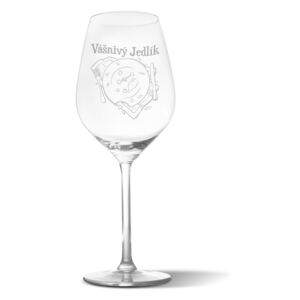 Sklenička na víno SABLIO - Vášnivý jedlík 350 ml