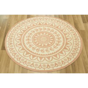 Kulatý koberec LUNA 503786/95855 růžový krémový Rozměr: průměr 140 cm