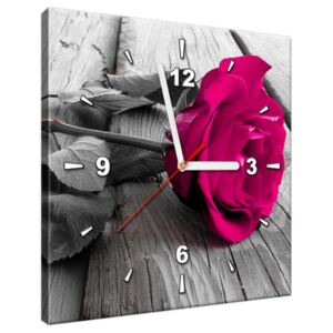 Tištěný obraz s hodinami Růžová růže ZP1141A_1AI