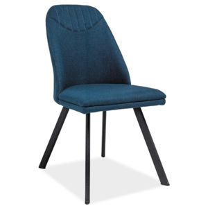 Jídelní čalouněná židle s čalouněním v tmavě modré látce KN649