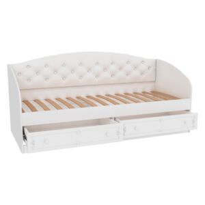 Dětská postel se zásuvkami a čalouněním Juliet 80x190cm - bílá