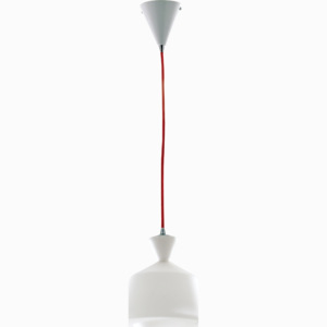 I-SUGAR-B závěsné svítidlo 1xE27 bílé opálové sklo a červený kabel