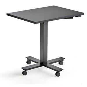 AJ Produkty Psací stůl Modulus, s kolečky, 800x600 mm, černý rám, černá