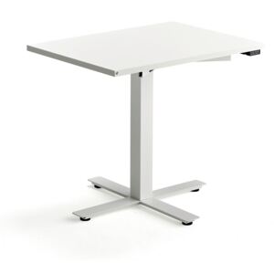 AJ Produkty Výškově nastavitelný stůl Modulus, 800x600 mm, bílý rám, bílá