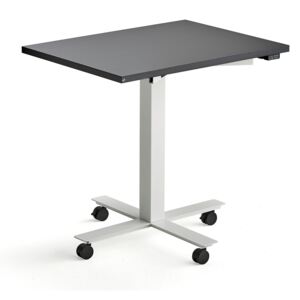 AJ Produkty Psací stůl Modulus, s kolečky, 800x600 mm, bílý rám, černá