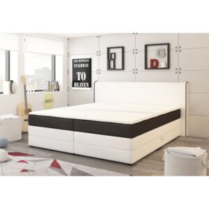 Čalouněná postel boxspring Detroit s úložným prostorem 180x200 taštičkové matrace