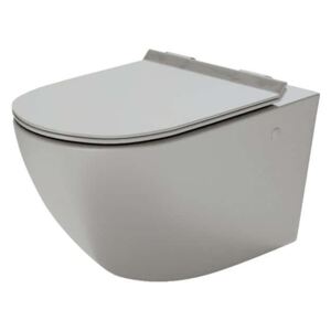 Závěsná WC mísa DECOS, šedá, včetně WC sedátka Slim Duro Soft-Close