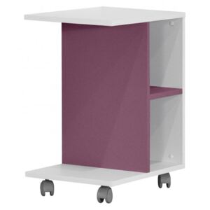 Boční stolek Kinder - bílá/fialová