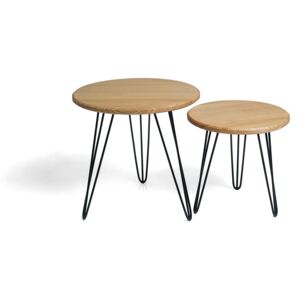 Kolekce dřevěných stolků ROUND M + L