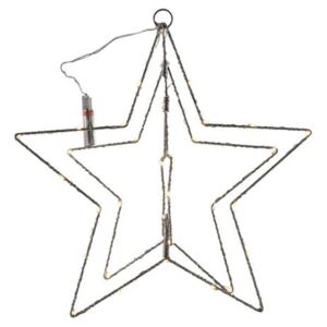 DEKORACE VÁNOČNÍ 3D HVĚZDA,40CM 50LED ČASOVAČ 2XAA