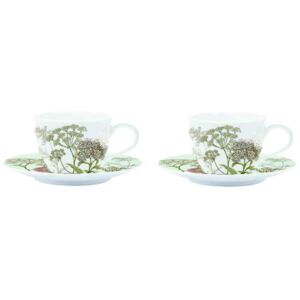 Easy Life porcelánové šálky a podšálky Botanica Green na čaj 2x240ml