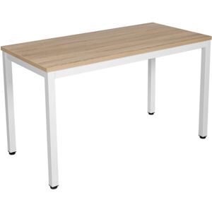 VASAGLE Psací stůl kovový jednoduchý 120x60 cm dub-bílá