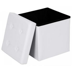 SONGMICS Úložný sedací box čalouněný skládací 38 cm bílý