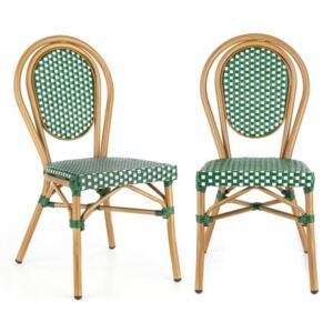 Blumfeldt Montpellier GR, židle, možnost ukládat židle na sebe, hliníkový rám, polyratan, zelená