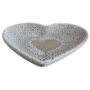 Dekorační miska Stardeco srdce cementová 18x18x3 cm