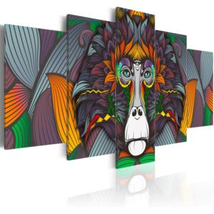 Abstraktní obraz opice + háčky a hřebíčky ZDARMA Velikost (šířka x výška): 160x80 cm