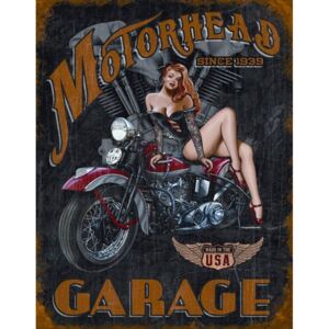 Plechová cedule: Motorhead Garage - 40x30 cm