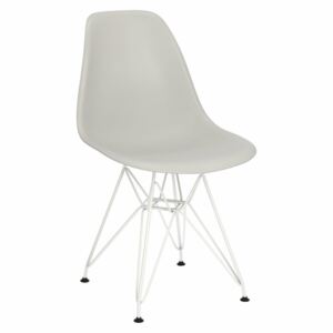 D2.DESIGN Židle P016 PP světle šedá/bílá