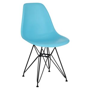 D2.DESIGN Židle P016 PP světle modrá/černá