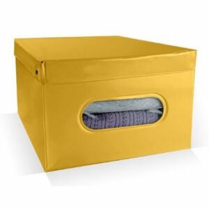 Compactor Nordic skládací úložný box PVC se zipem 50 x 38.5 x 24 cm, žlutý