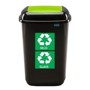 Plafor Odpadkový koš na tříděný odpad 28 l - zelený, sklo