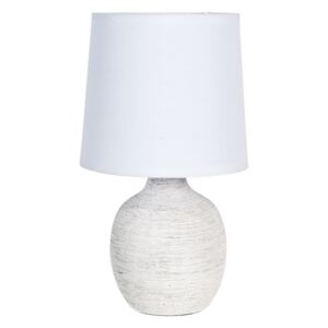 Bílá stolní lampička s keramickou nohou - Ø 15*26 cm E14/max 1*40W