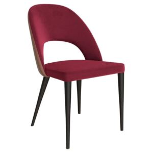 Červená sametová jídelní židle Miotto Salgari s kovovou podnoží