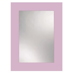 AMIRRO Zrcadlo na zeď do pokoje ložnice dekorativní s potiskem RAINBOW 60 x 80 cm se světle růžovým okrajem 410-449
