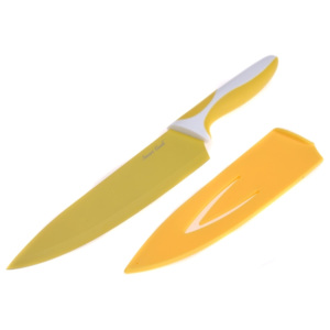 Smart Cook Ocelový nůž s keramickým povlakem 33cm, vysoký žlutý