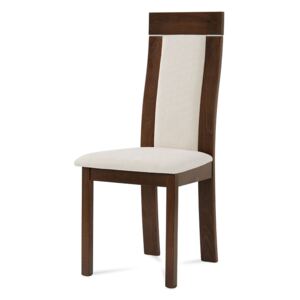 Jídelní židle BC-3921 WAL masiv buk, barva ořech, látka krémová