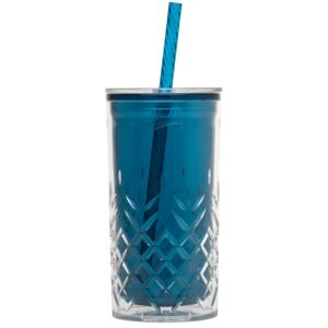 Plastový pohár s brčkem petrolejový 0,47l - Aladdin