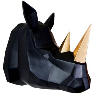 Walplus Nástěnná závěsná dekorace, černý nosorožec
