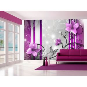 Tapeta fialové lilie + lepidlo ZDARMA Velikost (šířka x výška): 150x105 cm